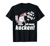 Aus dem Weg ich muss Kacken - kackendes Einhorn & Kackhaufen T-S