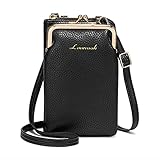 LOVEVOOK Handytasche zum Umhängen, Damen Handy Umhängetasche mit Geldbörse, Klein Handy Tasche Umhänge Schultertasche Crossbody Clutch Schwarz für iphone sumsung Handy unter 6,5 Z