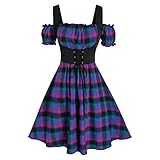 SHIZUANYUE Gothic Kleidung Damen Kleid Punk Steampunk Minikleid Schnürung Party Vintage T-Shirtkleid Karneval Halloween Cosplay Ballkleid Mit Kapuze Mittelalterliche Kleid Retro Alternative Bekleidung