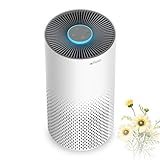 Luftreiniger Allergiker mit H13 HEPA Filter, Afloia klein Air Purifier für 20 m², CADR 130 m³/h, 7 Farben Nachtlicht leiser Schlafmodus, 99,97 % Filterleistung gegen Rauch Staub Gerü