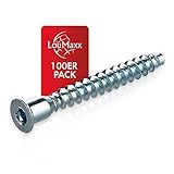LouMaxx Verbindungsschraube 6,3 x 50 mm| 100er Set Schrankverbinder Schrauben aus verzinktem Stahl | Confirmat Innensechskant | Möbelschraube mit Senkkopf für eine stabile Verbindung aller Holzb