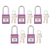 Loto-Schlösser, Lockout-Tagout-Schlösser 5 Sets 38 mm Strapazierfähig widersteht Temperaturunterschieden für Fabrikkraftwerke für die Sicherheit im Maschinenbau(Violett)