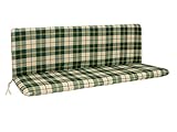 DEGAMO Auflage Gartenbankauflage Boston für Bank 3-sitzig 138cm, mit Rückenteil, grün - beige k