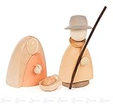 Krippenzubehör Heilige Familie lasiert (3) Höhe = 9,5cm NEU Erzgebirge Holzkrippe Weihnachtskripp