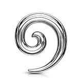 beyoutifulthings Dehn-Spirale Edelstahl Taper Silber Dehnanhänger Dehnungs-Schnecke Dehnungs-Sichel Ohr-Piercing Ohr-Schmuck 6