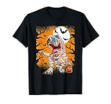 Mumie T Rex Dinosaurier Mond Süßigkeit Kürbis Dino Halloween T-S