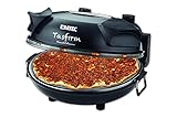 ERA-TEC Steinofen SET PM-27, elektrischer Pizzaofen, Pizza Maker, Miniofen, Tischgrill, Schwarz, 30cm Naturschamottstein, inkl. Pizzaschieber und Pizzaschneider, 400 Grad C