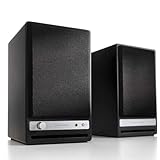 Audioengine HD4 Kabellose Bluetooth-Lautsprecher | Desktop-Monitor-Lautsprecher | Musiksystem für Zuhause aptX HD Bluetooth, EIN Paar drahtlose Regal-Stereolautsprecher mit 120 W Leistung (Schwarz)