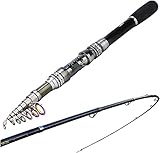 SAWBLOCK Angelrute 1.8-3.3m Teleskop-Spinn-Angelrute 99% Kohlefaser Tragbare Angelrute Tackle Sea Rod Fishing Tackle Angelrolle (Size : 2.1m)