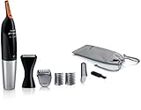 Philips Nose Trimmer with Advanced Protec-Tube Technology with DualCut Detail Trimmer & Facial Styling Bonus Free Battery and Carry Pouch I
