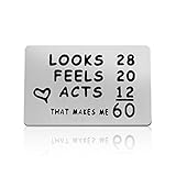 Geburtstagskarte zum 60. Geburtstag, Geschenk für Damen und Herren, mit Gravur, Geschenk für Mutter, Vater, Oma, Opa, Geburtstagsgeschenke für Freunde, Familie, Kolleg