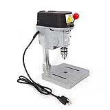 Tischbohrmaschine HaroldDol Ständerbohrmaschine tragbar mini Tisch Bohrer mit Bohrfutter und 2 Inbusschlüssel (340W, 0-16000RPM, Bohrdurchmesser: 0,6-6,5 mm / 0,02-0,26 Zoll, Maximaler Hub: 25 mm）