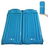 Valwix Isomatte für Camping, bequeme 14 cm selbstaufblasende Isomatte / Integriertes Luftkissen & Pumpe für Wandern & Reisen, schnelles Aufblasen & Ablassen - Leicht & Wasserdicht - 2 Pack