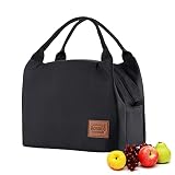 Kühltasche Klein Leicht Lunch Tasche Isoliertasche zur Arbeit Schule Faltbar Wasserdicht Reißverschluss 8,5L Schw