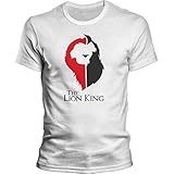 DragonHive Herren T-Shirt König der Löwen Scar Mufasa, Größe:M, Farbe:Weiß