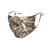dfgi Balaclavas Iron Maiden Microfaser Nackenwärmer Unisex Sun UV Schutz Gesicht Bandana.Wiederverwendbare Stoff Halbmaske Schal Hals Hals Gamasche Motorrad sturmhaube für Männer Frauen Schw