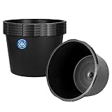 BigDean 5x Mörtelkübel 45 Liter Rund Miniteich Baueimer Mörtelkasten - 50 cm x 33 cm - Speiswanne Zementwanne Mörtelwanne - Made in Germany - Blauer Eng
