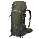 Mountaintop 60 Liter Wanderrucksack mit Innenrahmen und Reg