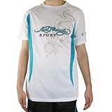 Ed Hardy Dragon Herren-T-Shirt, Netzstoff, Rundhalsausschnitt, Weiß, Weiß, M