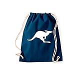 Unbekannt Turnbeutel; Tiermotiv Känguru, Beuteltier, Australien; Farbe Navy