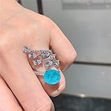 HCMA Luxus Ei Paraiba Turmalin Edelstein Ring Vergoldete Veränderbare Ringe Für Hochzeit Braut Frauen Edlen Schmuck Geschenk