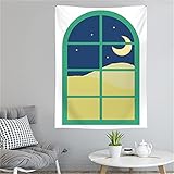 YYRAIN Nordic Einfache Mode Atmosphäre Fenster Landschaft Dekoration Wandteppich Zuhause Wohnzimmer Schlafzimmer Wandbehang Hotel Wanddekoration Tuch 79x59 Inch{W200xH150cm}