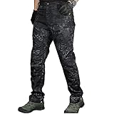 JIASHIQI Herren Cargo Combat Arbeitshose ，Arbeitshose, strapazierfähige Arbeitskleidung mit Knopf-Reißverschluss für Outdoor Wandern Trekking Army Tactical (Color : Python, Size : 5XL)