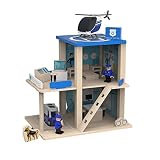Augneveres Miniatur-Holz-Puppenhaus DIY-Puppenhaus-Kit für den Hausbau Feuerwache vorgeben zu Spielen innovatives Puppenhaus-Spielset fü