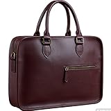 NJBYX Aktentasche Herren Leder Lässige Mann Handtasche Kaffee Mode Schulter Business Office Laptop 15 Zoll Tasche (Color : A, Size : 27x39cm)