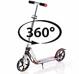Faltbarer Alu-Scooter | höhenverstellbar | Reflektor | Schultergurt, schwarz/