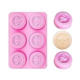 YSHSPED Kuchenform 2/6-Hohlraum Bienensilikon Seifenform Runde Silikonformen für Seifenherstellung Home Banking Formen Fließseife 5,7 cm 50g (Color : 6 Cavity)