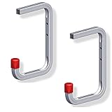 Gedotec Wandhaken & Deckenhaken Metall für Garage, Keller & Lager | Stahl verzinkt | Universalhaken für Ablage-Regal | 150 x 255 x 155 mm | Tragkraft 50 kg | 2 Stück - Metallhaken U-Form zum Schraub