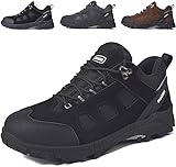 SUADEX Sicherheitsschuhe Herren Leicht Arbeitsschuhe Herren Damen Atmungsaktiv mit Stahlkappe, Schwarz, 41 EU