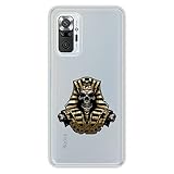 TPU Hülle für Xiaomi Redmi Note 10 Pro, Gold Pharao Schädel, Transp