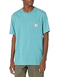 Carhartt Herren Relaxed Fit Heavyweight K87 Pocket T-shirt met korte mouwen Work Utility T Shirt, Blue Spruce Heather, XL EU
