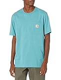 Carhartt Herren Relaxed Fit Heavyweight K87 Pocket T-shirt met korte mouwen Work Utility T Shirt, Blue Spruce Heather, XL EU