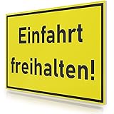 FLAGLY Premium Schild Einfahrt Freihalten 30x20cm aus 3mm PVC Hartschaumplatte MADE IN GERMANY - stabiles Hinweisschild / Warnschild, wetterfest & UV-beständig - Einfahrt freihalten S