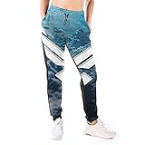 LAOLUCKY Damen Sweatpants Jogger Jersey Pants Mode Casual Sport Hose, US Air Force Schild Badge White, M