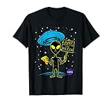 NASA UFO Alien Just Here For The Pizza Graphic T-S