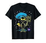 NASA UFO Alien Just Here For The Pizza Graphic T-S