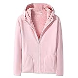 Damen Sweatjacke Ladies Athletic Hoodie Kapuzenpullover Fleecejacke Bodywarme Sport Wärm Freizeit Outdoor Slim Fit Sherpa-Lined Full-Zip Jacket Sweatshirt Kapuzenjacke Langarm Outwear Winter Ob