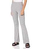 VERO MODA Damen VMKAMMA NW Flared Rib Jersey Pant Color Hosen, Medium Grey Melange, L/30L