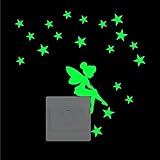 Fancyland Wandtattoo, DIY, leuchtend, fluoreszierend, dekorativ, niedlicher Lichtschalter, Wandtattoo, selbstklebend, N