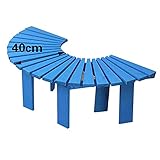 Gartenbaum Massivholz runde Baumbank im Freien Parksitz fächerförmige Bank,Korrosionsschutzholz kreisförmige Gartenbaumbänke, die Baumstühle umgeben Wetterfeste und korrosionsbeständige Massivholzb