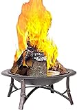 BDRSLX Feuersepit im Freien Tragbare und leichte Holz Brennen Runde Terrasse Feuerstelle, Tiefenfeuerschüssel Metall Kamin für G