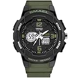 Wasserdicht Männer Art und Weise Stoppuhr analoge Quarz-Uhr Herren-Sport-Uhren Lässige Digitaluhr Resistant besten Männer Geschenk fengong (Color : D)