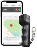 Plegium Smart Mini-Pfefferspray zur Selbstverteidigung. 3-in-1, kostenlose Nachrichten & Notrufe. Schlüsselbund mit magnetischem Schnellverschluss. 3 Meter Reichweite. In Geschenkbox. (Schwarz)