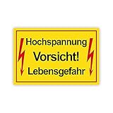 Vorsicht ! Hochspannung Lebensgefahr Schild 20 x 30 cm aus Stabiler PVC Hartschaumplatte 3mm mit UV-Schutz von STROBO