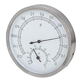 FOLOSAFENAR Saunaraum-Hygrometer, leicht ablesbares Wasserthermometer, hochtemperaturfest für Saunaraum für Dampfb