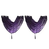 Xmiral Hängende Dekoration Gardine mit Stangenloch 45cm x 45cm Zwei Stück pro Packung(C)